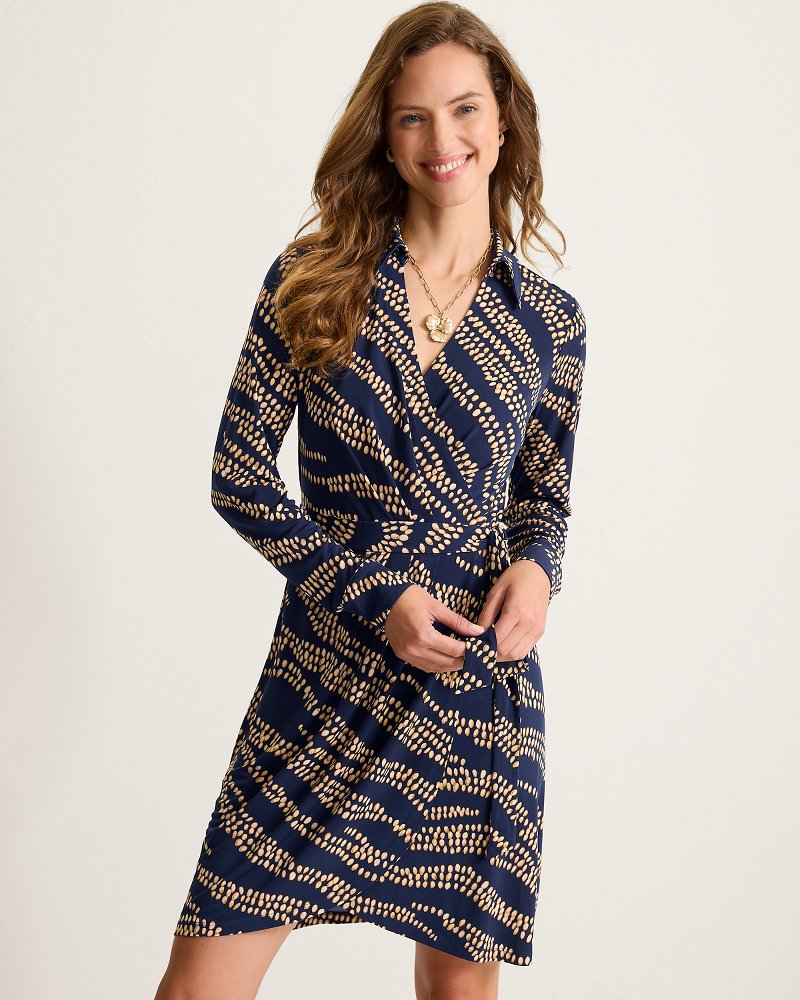 Carmela Zebra Bay Wrap Dress - Croissant