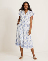 Noble Pineapple Midi Dress - White