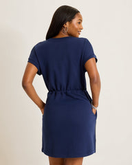 Marina Del Mar V-Neck Cinch-Waist Dress - Coastline