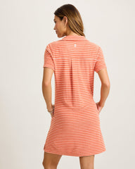 Suncoast Loop Terry Stripe Dress - Peach Gelato