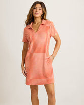 Suncoast Loop Terry Stripe Dress - Peach Gelato