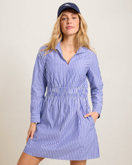 Harbor Isle Long-Sleeve Shirt Dress - Bold Blue