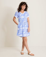 Marina Del Mar Palmae Beach Cinch-Waist Dress - White