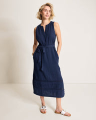 Island Gauze Midi Dress - Coastline