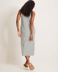 Suncoast Loop Terry Stripe Midi Dress - Coconut