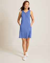 Aubrey Half-Zip IslandZone Dress - Sanibel Blue