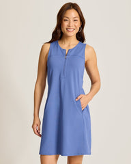 Aubrey Half-Zip IslandZone Dress - Sanibel Blue