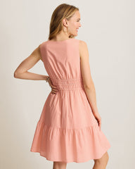 Voile Voyage Sleeveless Short Dress - Peach Blossom