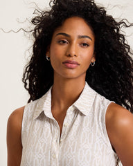 Carmela Canopy Shores Sleeveless Shirt Dress - Pure Khaki