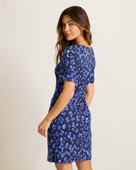 Darcy Lush Leopard Short-Sleeve Dress - Coastline