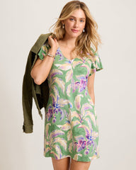Darcy Norte Bloom Short-Sleeve Dress - Natural Mint