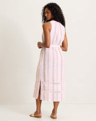 Island Gauze Stripe Midi Dress - Cyber Light