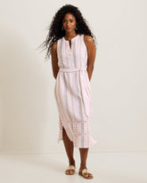 Island Gauze Stripe Midi Dress - Cyber Light
