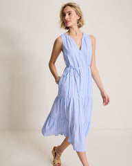 Palm Shores Sea Salt Bay Linen-Blend Sundress - Grape Pools