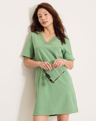 Islandscape Jersey Braided Trim Dress - Natural Mint