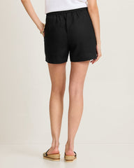 Two Palms High-Rise Linen Easy Shorts - Black