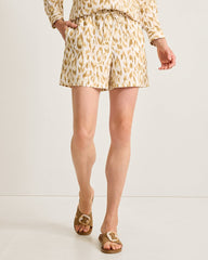 Two Palms Cheetah Cove High-Rise Linen Easy Shorts - Coconut