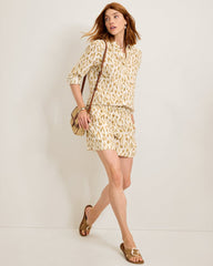 Two Palms Cheetah Cove High-Rise Linen Easy Shorts - Coconut