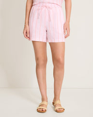 Beach Breeze Dobby Linen-Blend Easy Shorts - Light Salmon