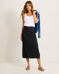 Darcy Drapey Midi Skirt - Black
