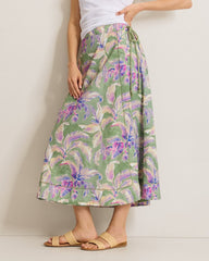 Norte Bloom Maxi Wrap Skirt - Natural Mint