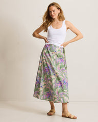 Norte Bloom Maxi Wrap Skirt - Natural Mint
