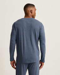 Big & Tall Jersey Long-Sleeve Crewneck T-Shirt - Heathered Blue