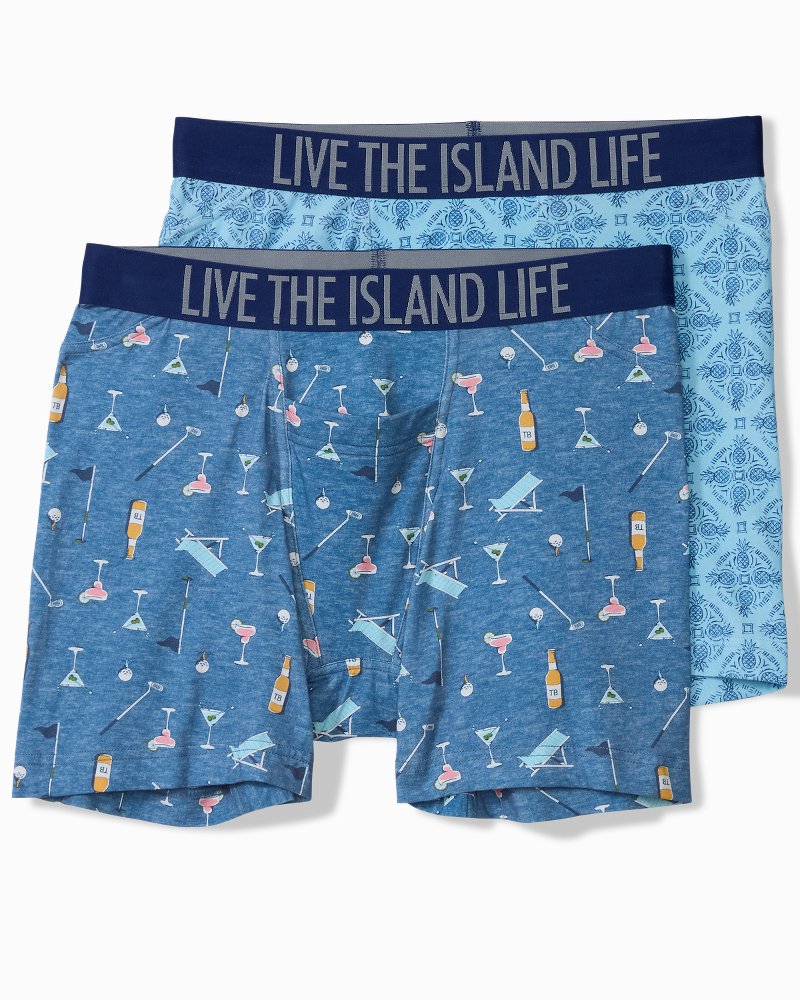 Cotton-Modal Boxer Briefs - 2-Pack - Indigo Tint