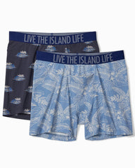 Cotton-Modal Boxer Briefs - 2-Pack - Blue/White