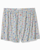 Woven Poplin Tropic Print Boxers - Silver Heather
