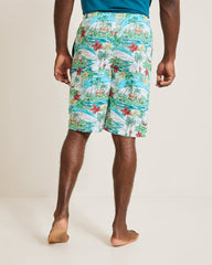 Big & Tall Woven Tropical Print Pajama Shorts - Big Sky Blue