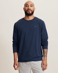 Big & Tall Solid Marlin Jersey Long-Sleeve T-Shirt - Deep Navy