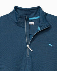 Big & Tall Piqué Long-Sleeve Quarter-Zip Sweatshirt - Navy