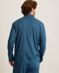 Piqué Long-Sleeve Quarter-Zip Sweatshirt - Navy