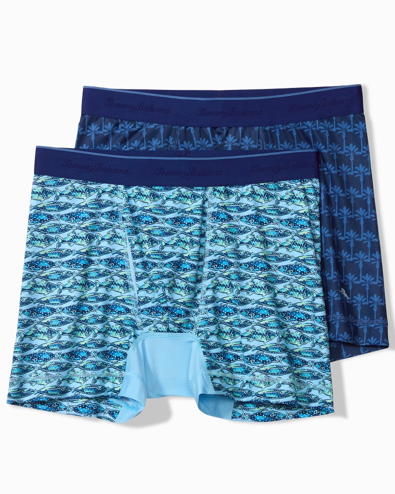 Aloha Print Tech Boxer Briefs - 2-Pack - Coastline Navy