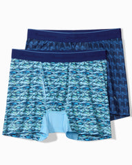 Aloha Print Tech Boxer Briefs - 2-Pack - Coastline Navy