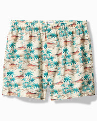 Woven Tropical Print Boxers - Oatmeal