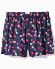 Woven Tropical Print Boxers - Peacoat Navy