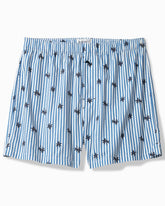 Big & Tall Woven Poplin Paradise Print Boxers - Blue Cabana