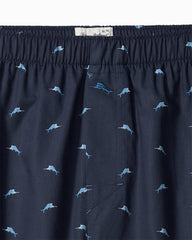Big & Tall Woven Poplin Paradise Print Boxers - True Navy