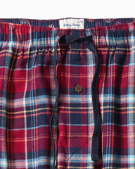 Flannel Plaid Pajama Pants - Beet Red