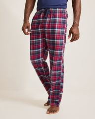 Flannel Plaid Pajama Pants - Beet Red