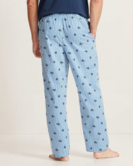 Big & Tall Woven Poplin Paradise Print Pants - Blue Cabana