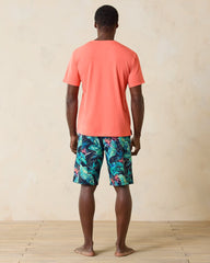 Short-Sleeve Shirt & Shorts Pajama Set - Breakwater Blue