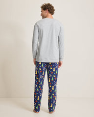 Men's Holiday Dog Long Sleeve & Pants Pajama Set - Island Navy