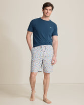Jersey T-Shirt & Poplin Tropic Print Shorts Pajama Set - Silver Heather