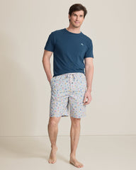 Jersey T-Shirt & Poplin Tropic Print Shorts Pajama Set - Silver Heather