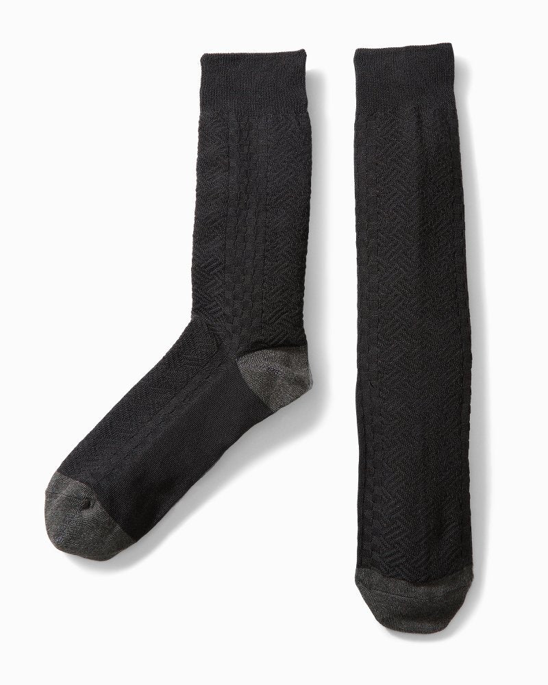 Lauhala Weave Socks - Black