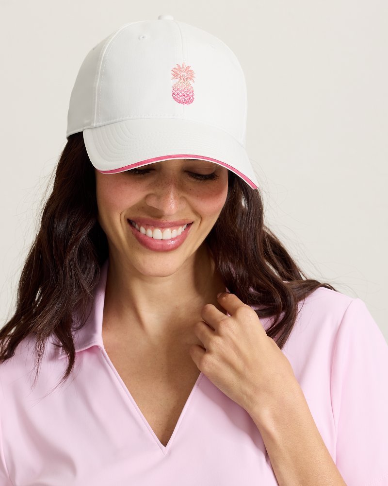 The Ombré Pineapple Packable Cap - White
