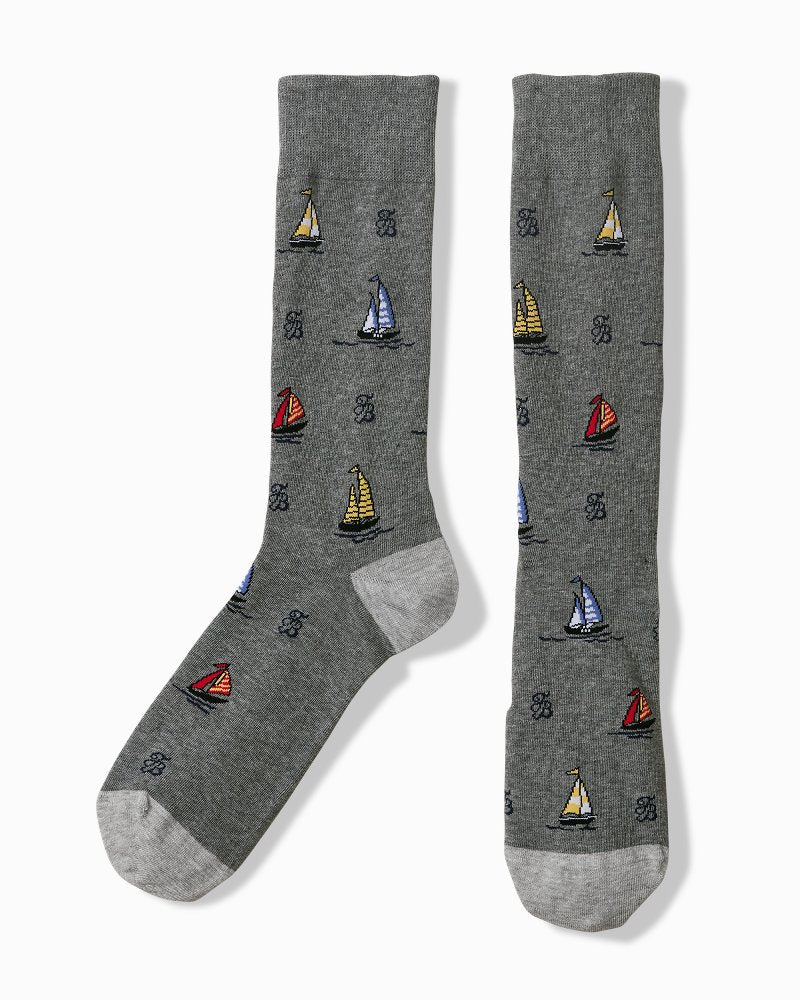 Come Sail Away Socks - Grey Heather